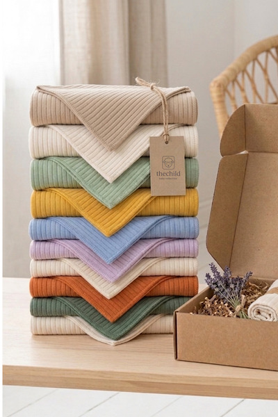 thechild baby collection %100 PAMUKLU 10’LU ÖZEL KUTUSUNDA HEDİYELİK ÇİFT KAT...