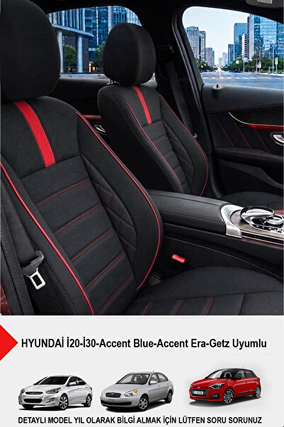 GM-DESIGN Oniks Kırmızı Oto Koltuk Kılıfı -(HYUNDAİ İ20-İ30-Accent-Blue-Era-G...