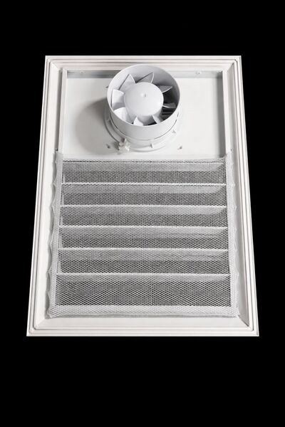 Meridyen Menfez 45X50 White Aluminum Bathroom Screen with Fan