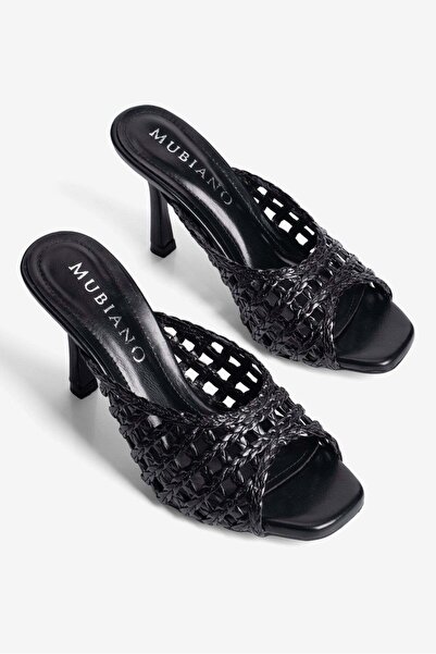 Mubiano Γυναικεία παπούτσια με τακούνι, πλεκτές παντόφλες με λεπτομέρειες και...