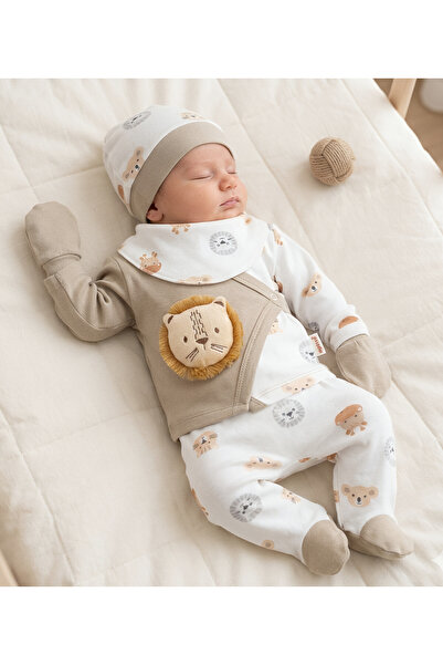 Nexvora 5-Piece Bodysuit Set with Lion Accessories and Special Figures, 0-3 M...