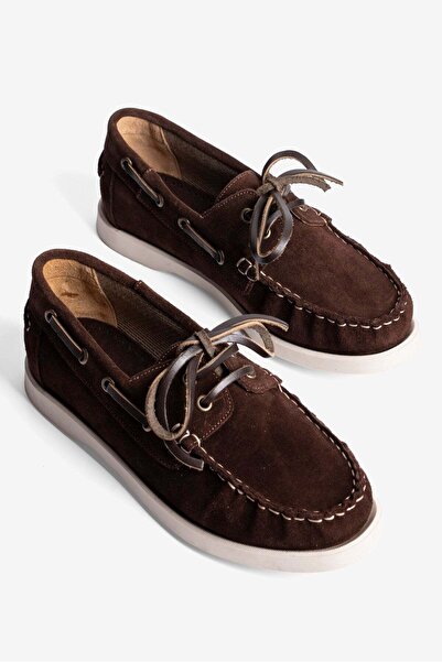 Mubiano Γυναικεία Γνήσια Παπούτσια Σουέτ Lace-up μοκασίνια Casual Torin Brown