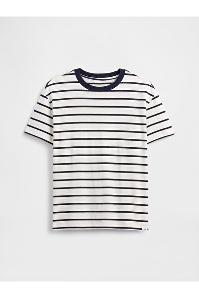 GAP Erkek Çocuk Lacivert Bisiklet Yaka T-Shirt