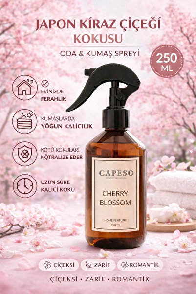 Capeso Cherry Blossom Oda ve Kumaş Spreyi 250 ml – Kalıcı Japon Kiraz Çiçeği ...
