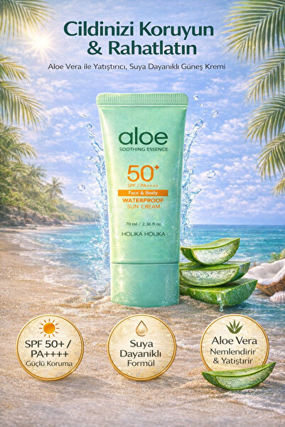 Holika Holika Aloe Soothing Essence Waterproof Sun Cream Spf50 - Aloe Yatıştı...