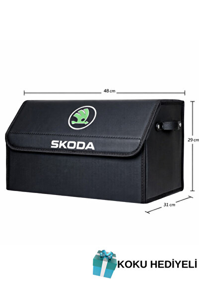 Rukye Shop Skoda Marka Logolu Oto Bagaj Organizer Çanta Oto Bagaj Çantası 2 B...