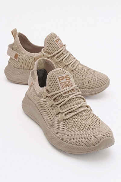 CCWAY AYAKKABI Tricotaj cu șireturi pentru bărbați Pantofi sport BEIGE BEIGE