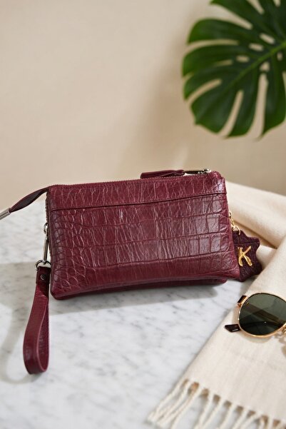 Mocikon Hakiki Deri El Yapımı Unisex Clutch Kartlık Bölmeli El Ve Omuz El Çan...