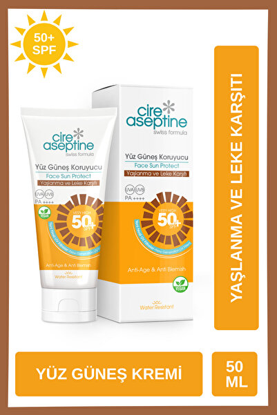 CIRE ASEPTINE Sun Yüz Güneş Koruyucu Spf50+ Yaşlanma ve Leke Karşıtı 50 ml