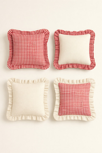 Mirilliahome Σετ 4 Καλύμματα Μαξιλαριού από Λινό Ποτικαρέ – Διακοσμητικό Κάλυ...