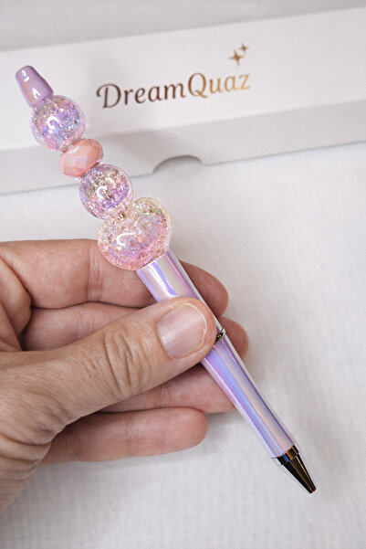 DreamQuaz Kalp Detaylı Işığı Yansıtan Parlak Boncuklu Özel Tasarım Gradyan Ka...