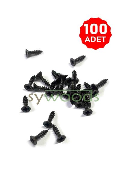 sywoods Sunta vidası ince 2.5x10 mm 100 adet siyah renk