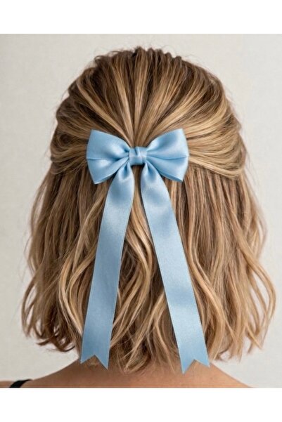 Mavi Masal 23 Απριλίου Παιδικά/Γυναικεία 10 τεμάχια Μπλε σατέν κορδέλα με φιό...