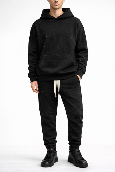 vulgariromania ΟΥΝΙΣΕΞ Μαύρη Φόρμα με Γυαλιστερά Στρας – Κομψό Σετ Φούτερ και...