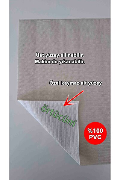 Örtücüm Dolap İçi Raf Örtüsü Kaymaz Kaydırmaz Pvc Buzdolabı Çekmece Çok Amaçlı Mutfak Düz Bej Desenli