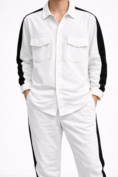 ARMY STORE Unisex White Tracksuit – Shirt and Fashion Casual Pants - XXL