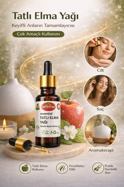 safvital Sweet Apple Oil 20 ml Aromatic Care Oil Refreshing Moisturizing Oil for Hair and Skin Premium Care Oil