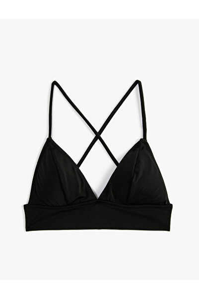 Koton Bralette Triangle Bikini Top Cross Strap Covered