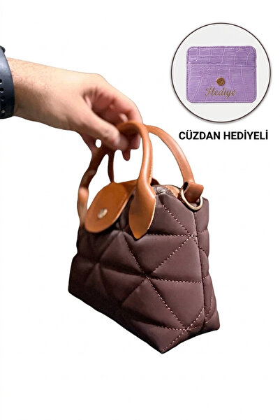 ateş3434 Women's Small Size Hand and Shoulder Bag with Faux Leather Handle