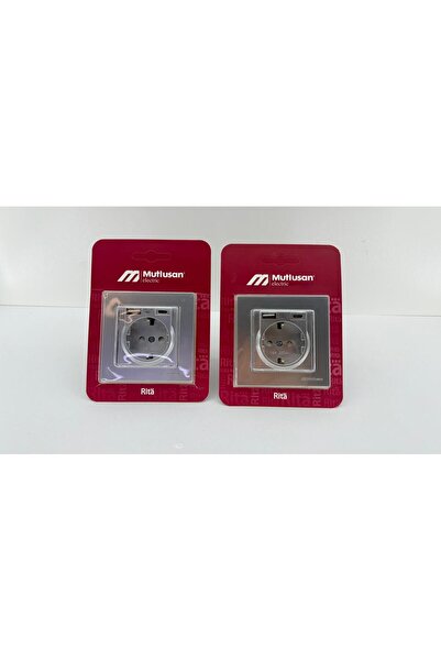 Mutlusan USB+TYPE-C PRİZ 2 ADET renk inox