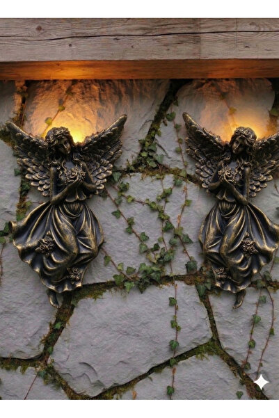 twins home art Aura Gold Antique Angel Wall Applique Set of 2