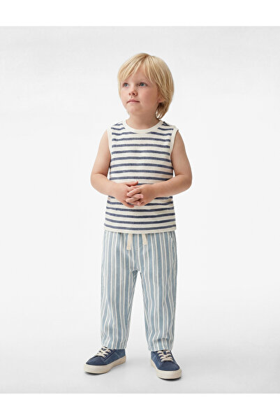 Koton Sleeveless Crew Neck Cotton Striped Undershirt