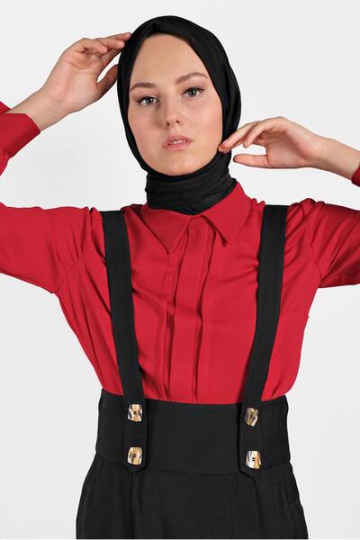 Alvina Buttoned and Pocket Detailed Skirt Salopet 4478