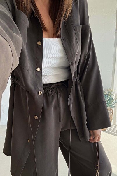 ELVAN TOLON Καφέ λεπτομέρεια με σούρες Σετ