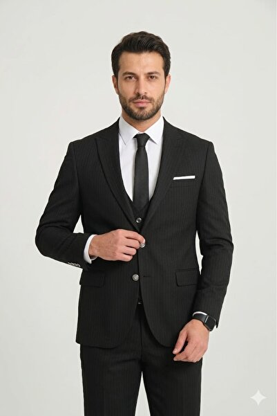 Ars Magic Box Men's Slim Fit Mono Collar Italian Cut Suit