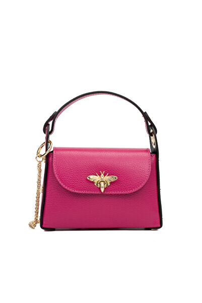 Posete Fagaras Poseta Piele Alma - Fucsia, Geanta Casual din Piele Naturala, ...