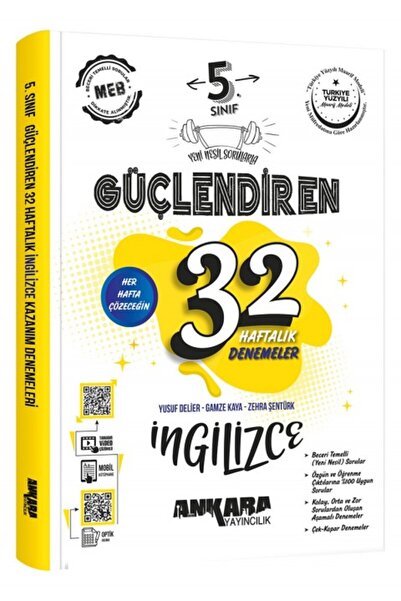 Ankara Yayıncılık ANKARA YAY. 5.SINIF GÜÇ. 32 HAFTALIK İNGİLİZCE KAZANIM DENE...