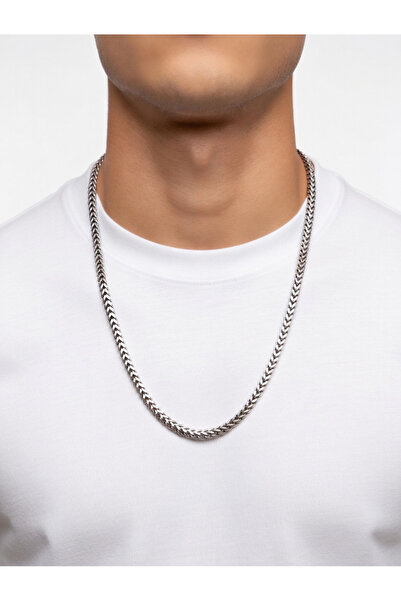 Açıkmeşe Ev Yaşam Ürünleri Stainless Steel Mesh Chain Necklace - Thick & Tarn...