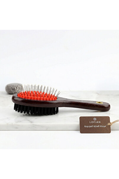 LOFIAN فرشاة الشعر الخشبية وجهين وسط - Wooden Hair brush, Wooden Hair Comb 2 ...