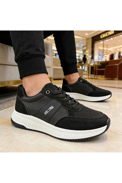 Tmall Pantofi sport bărbătești, piele, B4050, Negru