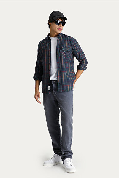 Kiğılı Μακρυμάνικο Slim Fit Slim Fit καρό ξυλοκόπος αθλητικό βαμβακερό πουκάμ...