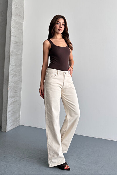 macharel jeans Women's High-Waist Jean Denim Palazzo Pants