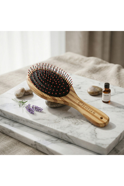 LOFIAN فرشاة الشعر الخشبية من لوفيان - Wooden Hair brush, Wooden Hair Comb