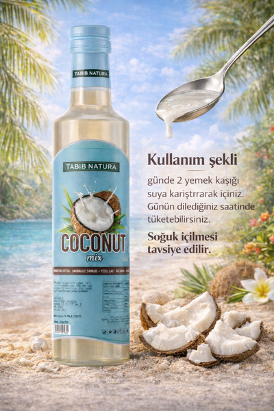 aleyna baharat Coconut Fit Hindistan Cevizi Şurubu 250 ML -Detoks Coconut Mix