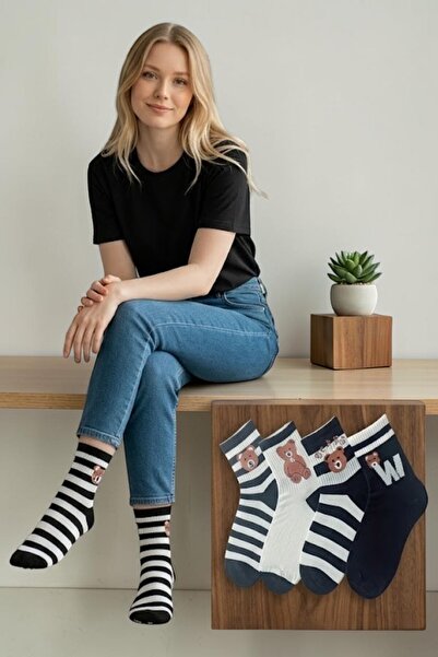 Esinti 4 ζευγάρια Unisex βαμβακερές κάλτσες κολεγιακού τύπου – Ανδρικές και γ...