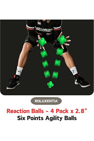 Arabest 6-Piece Sports Reaction Bounce Balls, Agility Hand-Eye Coordination R...