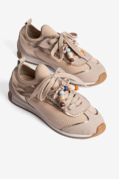 Mubiano Γυναικεία αθλητικά παπούτσια με επίπεδη σόλα και λεπτομέρεια από χάντ...