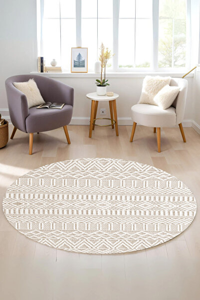 df home Salon Halısı Geometrik İskandinav Toz Tutmaz Dijital Baskı Yıkanabili...