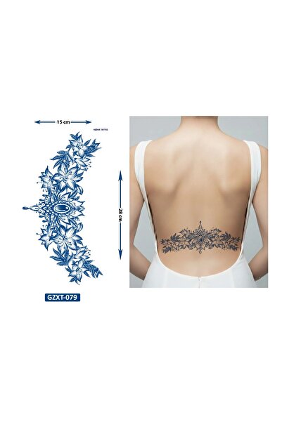 Airbrush Tattoo Büyük Boy Bel Göğüs Sırt İçin 28x15 cm GZXT-079 Yarı Kalıcı G...