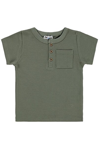Civil Boys Basic Buttoned Front T-Shirt for 2-5 Years - Khaki