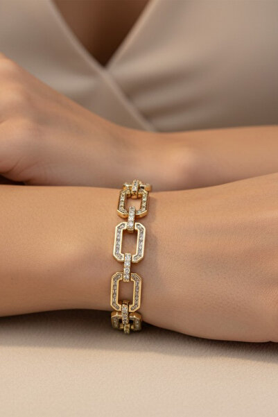 XUPING JEWELRY Stil Incisi/Xupıng Jewelry 14 Ayar Altın Kaplama Kare Kare Zir...