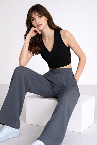 M&N Γυναικείο παντελόνι Palazzo με πλήρη ελαστικό άνετο ύφασμα που κλείνει με...