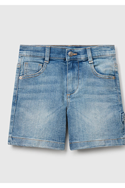 United Colors of Benetton Αγορίστικο ανοιχτό μπλε σορτς βερμούδα με λεπτομέρε...