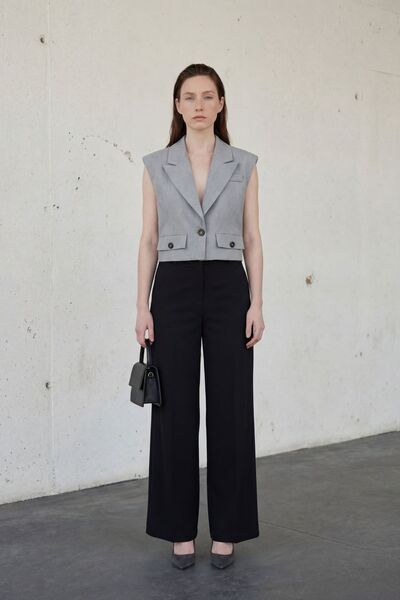 Hiccup Vestă scurtă cu nasturi și guler de jachetă MY FASHION