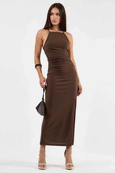 Hiccup BUSEM Φόρεμα μίντι με τετράγωνο λαιμό και ντραπέ σχέδιο