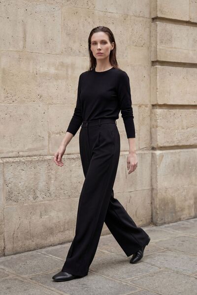 Hiccup MY FASHION Ψηλόμεσο παντελόνι με ίσια μπατζάκια Με πιέτες